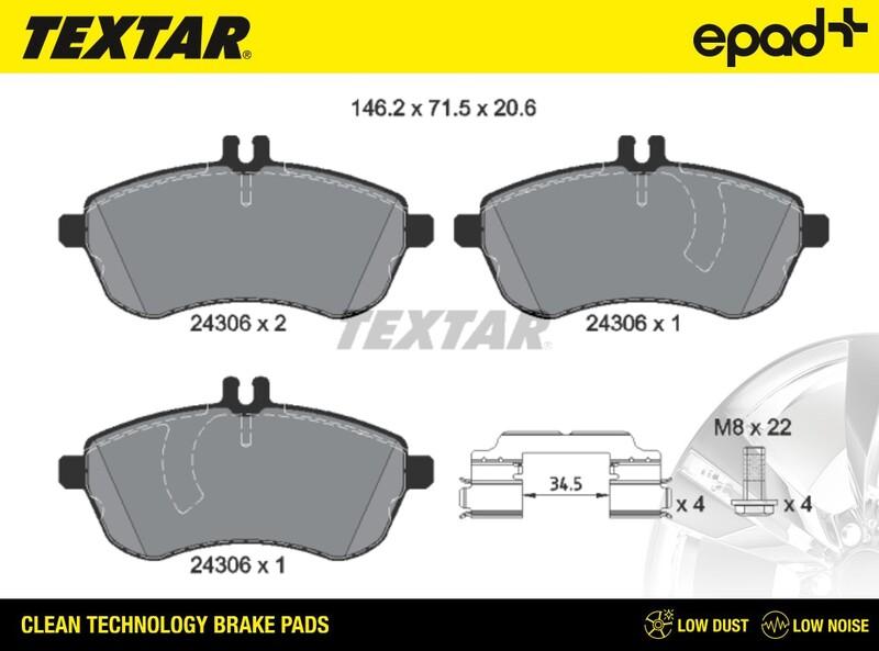 Textar 2430601CP - Гальмівні колодки, дискові гальма avtolavka.club