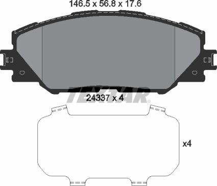 Textar 2433701 - Гальмівні колодки, дискові гальма avtolavka.club