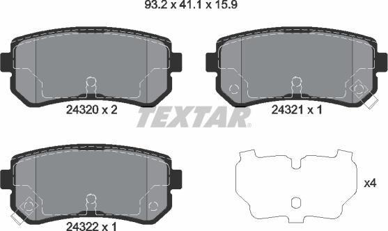 Textar 2432001 - Гальмівні колодки, дискові гальма avtolavka.club