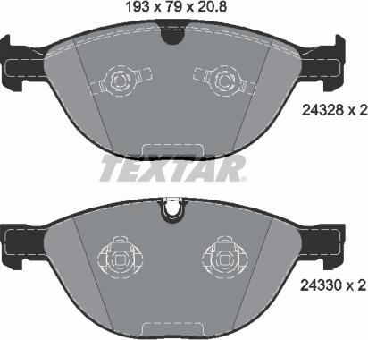 Textar 2432801 - Гальмівні колодки, дискові гальма avtolavka.club