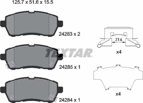 Textar 2428303 - Гальмівні колодки, дискові гальма avtolavka.club