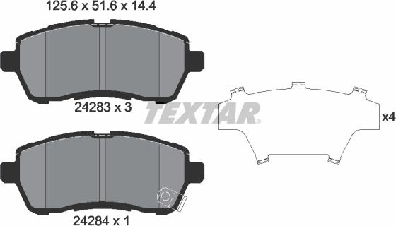 Textar 2428314 - Гальмівні колодки, дискові гальма avtolavka.club