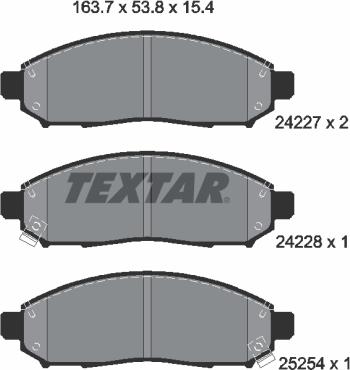 Textar 2422704 - Гальмівні колодки, дискові гальма avtolavka.club