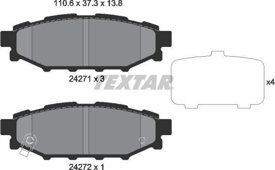 Textar 2427101 - Гальмівні колодки, дискові гальма avtolavka.club