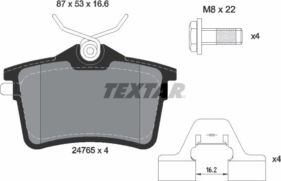 Textar 2476501 - Гальмівні колодки, дискові гальма avtolavka.club