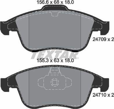 Textar 2470901 - Гальмівні колодки, дискові гальма avtolavka.club