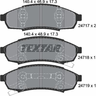 Textar 2471701 - Гальмівні колодки, дискові гальма avtolavka.club