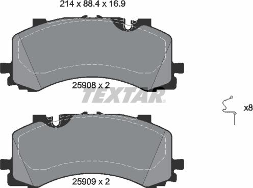 Textar 2590801 - Гальмівні колодки, дискові гальма avtolavka.club