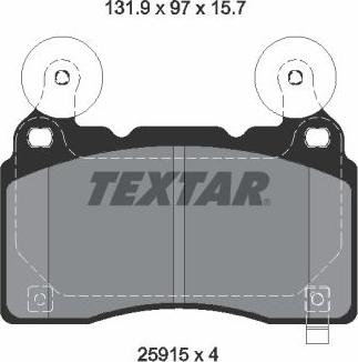 Textar 2591501 - Гальмівні колодки, дискові гальма avtolavka.club