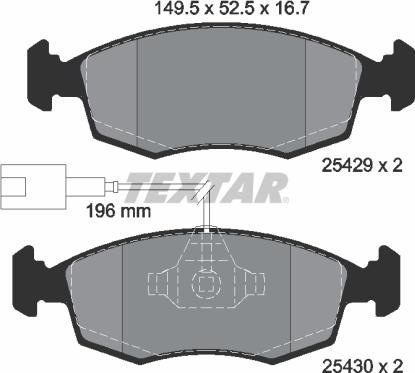 Textar 2542901 - Гальмівні колодки, дискові гальма avtolavka.club