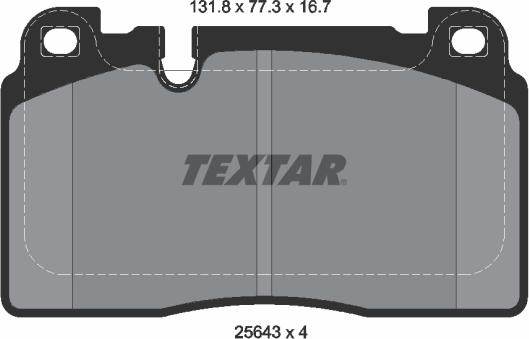 Textar 2564305 - Гальмівні колодки, дискові гальма avtolavka.club