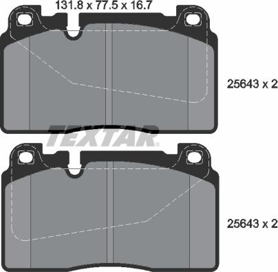 Textar 2564301 - Гальмівні колодки, дискові гальма avtolavka.club