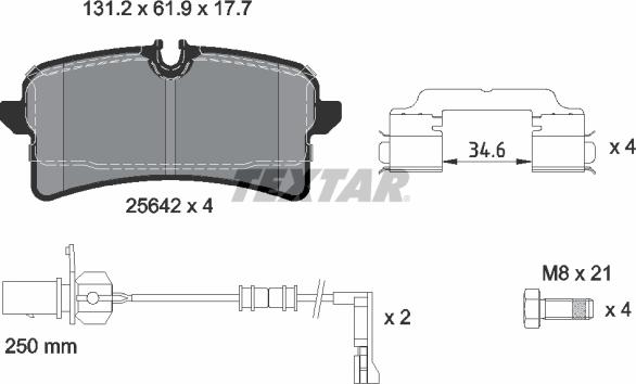 Textar 2564201 - Гальмівні колодки, дискові гальма avtolavka.club