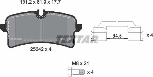 Textar 2564203 - Гальмівні колодки, дискові гальма avtolavka.club