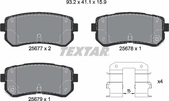 Textar 2567701 - Гальмівні колодки, дискові гальма avtolavka.club