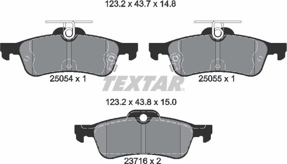 Textar 2505401 - Гальмівні колодки, дискові гальма avtolavka.club