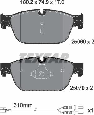 Textar 2506901 - Гальмівні колодки, дискові гальма avtolavka.club