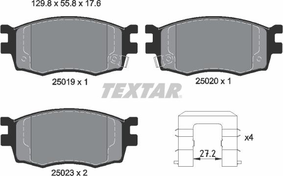 Textar 2501901 - Гальмівні колодки, дискові гальма avtolavka.club