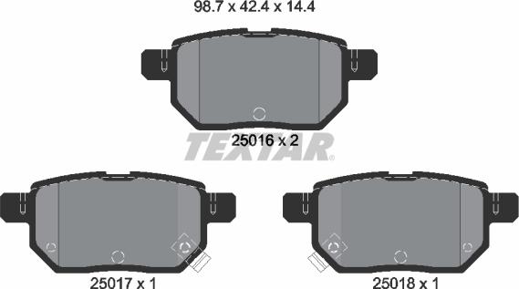 Textar 2501601 - Гальмівні колодки, дискові гальма avtolavka.club