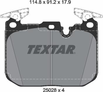 Textar 2502805 - Гальмівні колодки, дискові гальма avtolavka.club