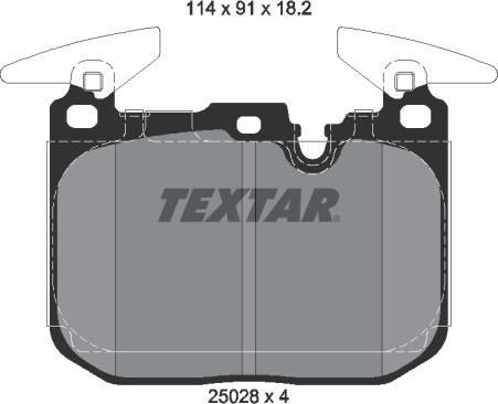 Textar 2502803 - Гальмівні колодки, дискові гальма avtolavka.club