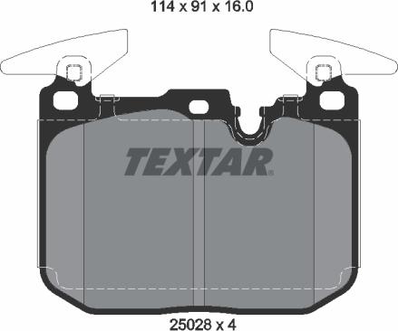 Textar 2502807 - Гальмівні колодки, дискові гальма avtolavka.club