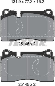 Textar 2514501 - Гальмівні колодки, дискові гальма avtolavka.club