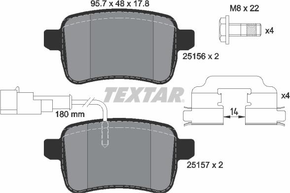 Textar 2515601 - Гальмівні колодки, дискові гальма avtolavka.club