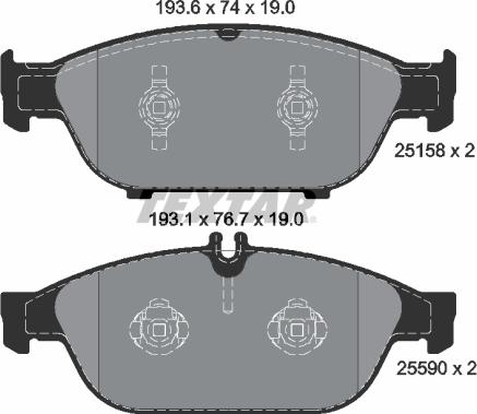 Textar 2515803 - Гальмівні колодки, дискові гальма avtolavka.club