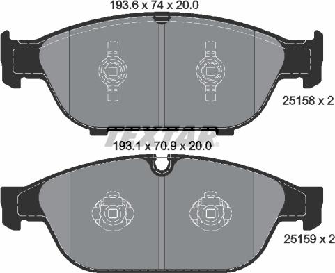 Textar 2515802 - Гальмівні колодки, дискові гальма avtolavka.club