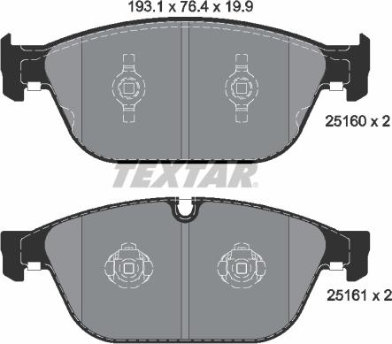 Textar 2516002 - Гальмівні колодки, дискові гальма avtolavka.club