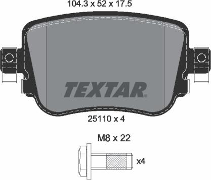 Textar 2511003 - Гальмівні колодки, дискові гальма avtolavka.club