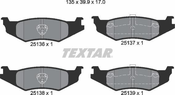 Textar 2513601 - Гальмівні колодки, дискові гальма avtolavka.club