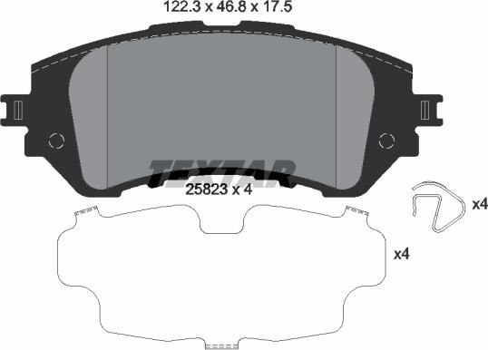 Textar 2582301 - Гальмівні колодки, дискові гальма avtolavka.club