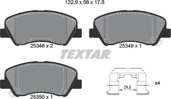 Textar 2534801 - Гальмівні колодки, дискові гальма avtolavka.club