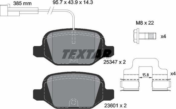 Textar 2534701 - Гальмівні колодки, дискові гальма avtolavka.club