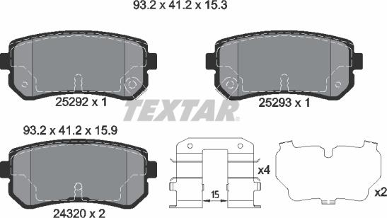 Textar 2529201 - Гальмівні колодки, дискові гальма avtolavka.club