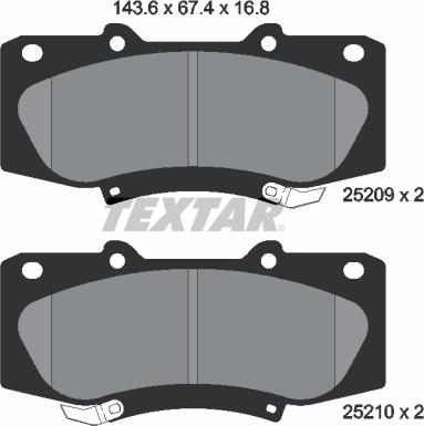 Textar 2520901 - Гальмівні колодки, дискові гальма avtolavka.club