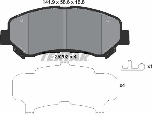 Textar 2520201 - Гальмівні колодки, дискові гальма avtolavka.club