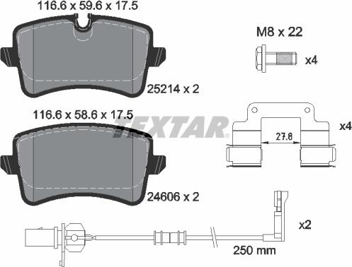 Textar 2521405 - Гальмівні колодки, дискові гальма avtolavka.club