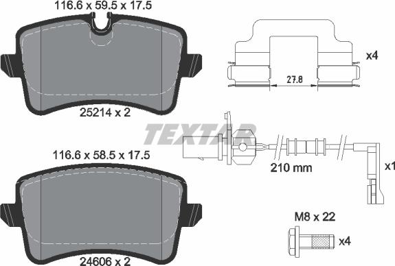 Textar 2521413 - Гальмівні колодки, дискові гальма avtolavka.club