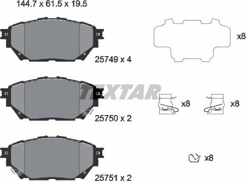 Textar 2574901 - Гальмівні колодки, дискові гальма avtolavka.club