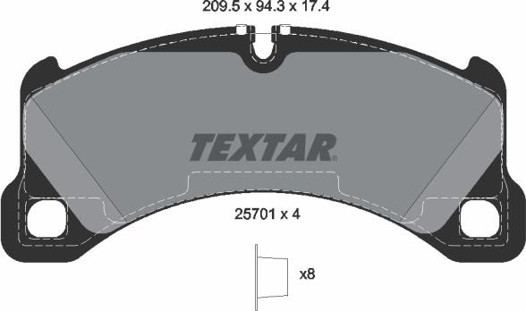 Textar 2570101 - Гальмівні колодки, дискові гальма avtolavka.club