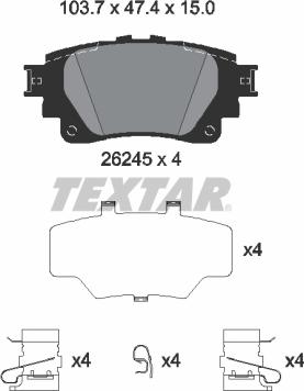 Textar 2624501 - Гальмівні колодки, дискові гальма avtolavka.club