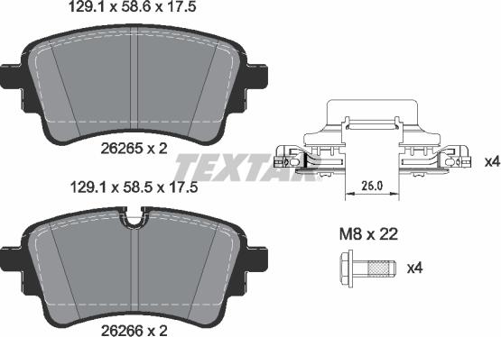 Textar 2626501 - Гальмівні колодки, дискові гальма avtolavka.club