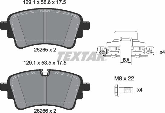 Textar 2626503 - Гальмівні колодки, дискові гальма avtolavka.club