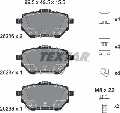 Textar 2623601 - Гальмівні колодки, дискові гальма avtolavka.club