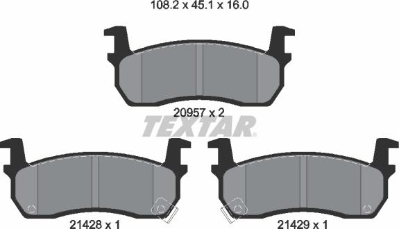 Textar 2095702 - Гальмівні колодки, дискові гальма avtolavka.club