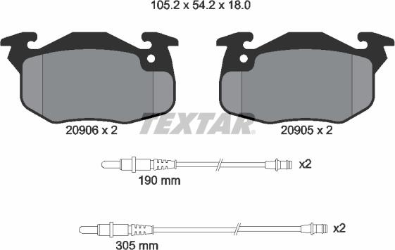 Textar 89001600 - Комплект гальм, дисковий гальмівний механізм avtolavka.club