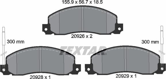 Textar 2092602 - Гальмівні колодки, дискові гальма avtolavka.club